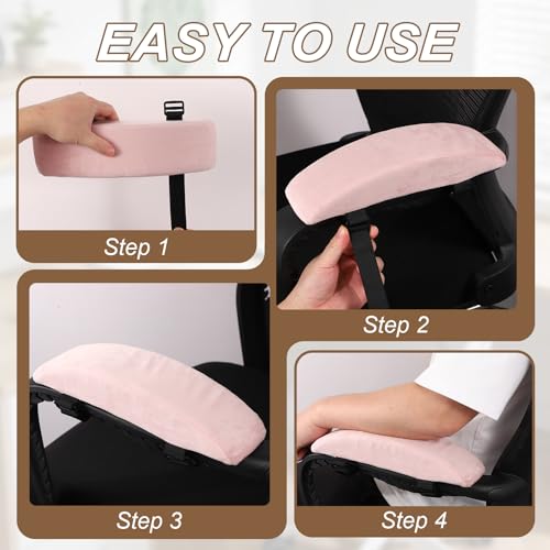 PATIKIL Office Chair Arm Pads 1Pair Office Chair Arm Cover 30x8x5cm Pink - color: Pink