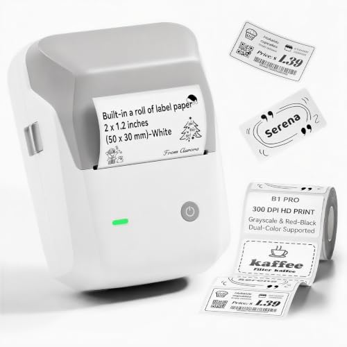 NIIMBOT B1Pro Label Maker, 300DPI HD Sticker Printer for Photo, Gray - color: Grey