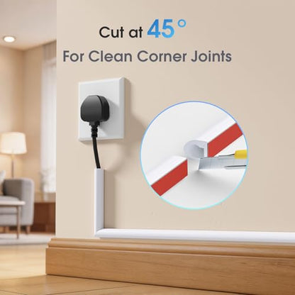 Delamu 80-inch TV Cord Hider Wall, Flexible Silicone Cord Covers for 1 Wire on Wall, Self-Adhesive Cable Management for Wall Mounted TV & Home Office, Easy Set-up Cable Hider, 0.59''W x 0.4''H, White - size: 80in