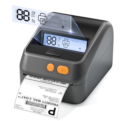 Phomemo Shipping Label Printer with Screen and Built-in Label Bin - color: Gray