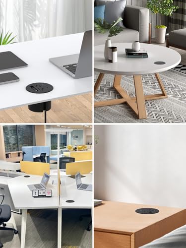 3'' Desk Power Grommet Built-in Retractable USB C Cables 20W USB-C/A
