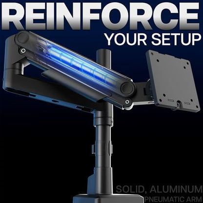 VIVO Aluminum Ultrawide Monitor Tension Stand with Extension Pole for up to 49 inch Screens, Holds 44 lbs, Premium Desk Mount Designed for Samsung Odyssey G9 and More, Black, STAND-POLE1V