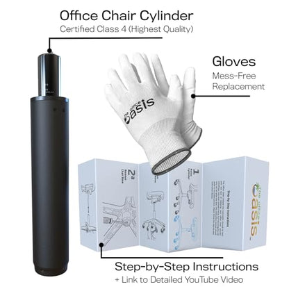 Office Chair Cylinder Replacement (As Seen On PBS) - Heavy Duty Pneumatic Gas Lift Piston for Desk Chairs and Gaming Chairs - Universal Fit - style: Cylinder Only