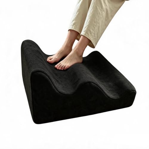 Foot Rest for Under Desk at Work, Under Desk Footrest Multifunctional 3-Tier Foot Stool Washable Cover Ergonomic Foot Stool,Relieves Leg Pressure for Office, Home (Black, 002) - color: Black, size: 002