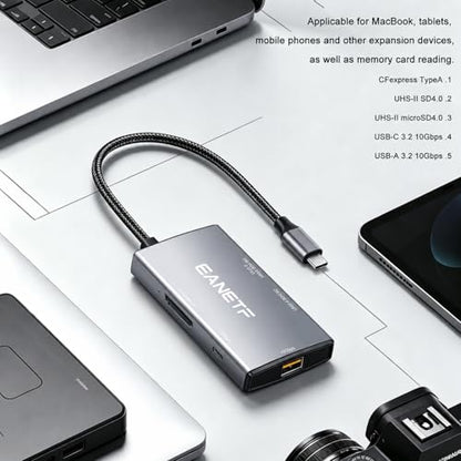 Eanetf 5-in-1 USB C Hub 10Gbps CFexpress Type C for 8K RAW