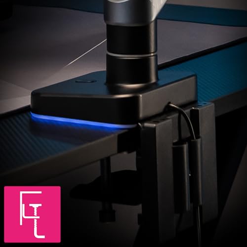 MSI MPG MT201R V2 - Premium RGB Single Monitor Stand Arm, Supports 17-49" Screens and 44 lbs, VESA Compatible, Adjustable Heavy Duty Gas Spring Mount, Clamp & Grommet, Quick Release Plate - Gray - color: Gray