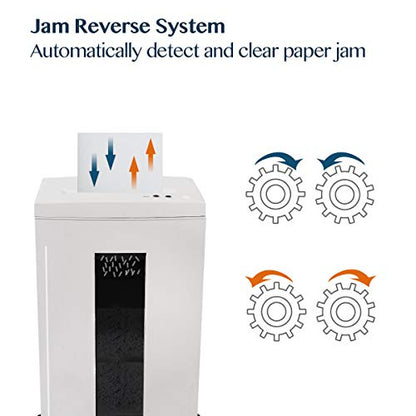 WOLVERINE SD9112 P5 Super Micro Cut Shredder, 10Sheet 60Min 6Gal 54dB White | P-5 Super Micro Cut | 2×12mm | 10-Sheet | 60Min | 54dB | 6Gal | Shreds CD+Cards | ETL Certified | 1-Year Warranty - size: 10-Sheet Level P5-White