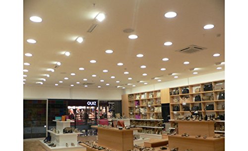 12W 6-inch Ultra-Thin Round LED Recessed Ceiling Panel Down Light with Driver, 1,000 Lumens, 80W Incandescent Equivalent, Home, Office, Commercial Lighting - Pack of 10, 5000K Daylight - color: 5000K - Daylight