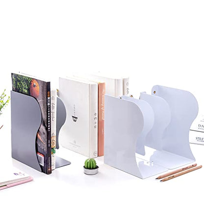 Adjustable Bookends Metal Book Ends for Heavy Book Holder Heavy Duty Bookends Nonskid Bookcase Desktop Book Organizer Binder Holder - color: Simple Black