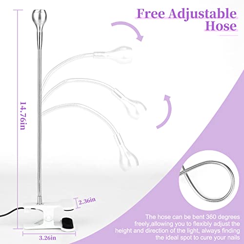 Saviland Mini Nail LED Lamp – Flexible Rotatable USB Quickly Nail Dryer Gel Lamp for Nails with Securing Clip Led Light for Nails for Curing Gel Polish U V Nail Gels Manicure DIY | Securing clip design, USB powered, Fast curing, Salon use, DIY manicure, G