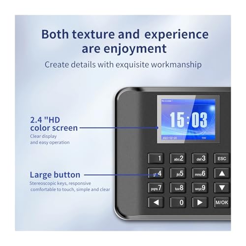 Intelligent Biometric Fingerprint Password Attendance Machine Time Clock Employee Checking-in Recorder LCD Screen Voice Prompt