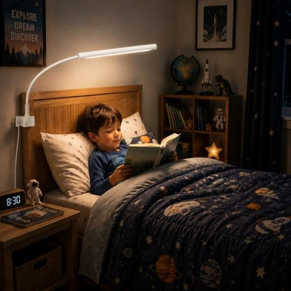 LED Desk Lamp with Clamp, 1200 Lm Eye-Caring Desk Light for Home Office,Pro - color: White, size: Plus
