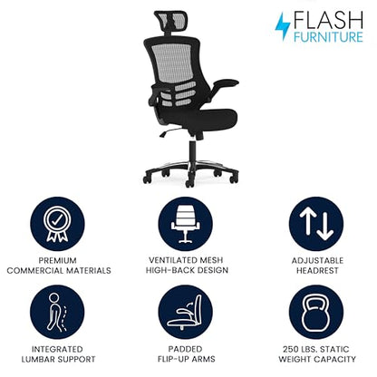 Flash Furniture Mesh Swivel Adjustable Office Chair, Black