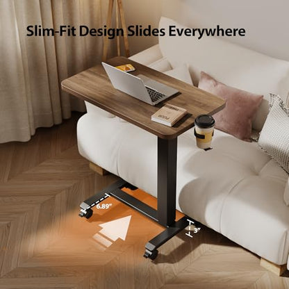 Agilestic 26*16 Inch Height Adjustable Electric Standing Desk, Dark Walnut | Sit Stand Up Computer Desk, with Wheels, Memory Presets, Stable Steel Frame, 88 lbs, Home Office, Studying - color: Dark Walnut, size: 26 x 16Inch