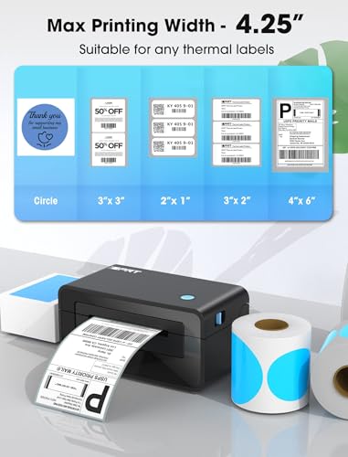 iDPRT Bluetooth Thermal Shipping Label Printer for Phone, 4x6, Supports Windows/Mac/iOS/Android, Ideal for Small Business and Shipping Packages (Renewed)