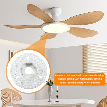 Ceiling Fan LED Light Replacement Disc 18W 4.9 in 120V 3CCT | Hardwired dimmable ceiling fan LED replacement panel with 3 CCT 3000K 4000K 5000K and anti-glare PC diffuser - size: 4.92 inch