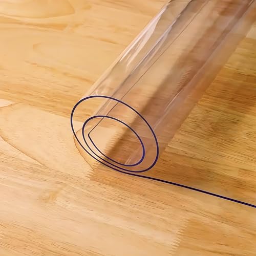 40"X68"Crystal PVC Table Cover Protector, Waterproof PVC Tablecloth, 1.5MM Thickened Rectangle Mat for Dinning, Desk, Coffee Table, Workbench, Dresser, TV-Stand, Counter - color: Clear 1.5mm, size: 68" x 40"