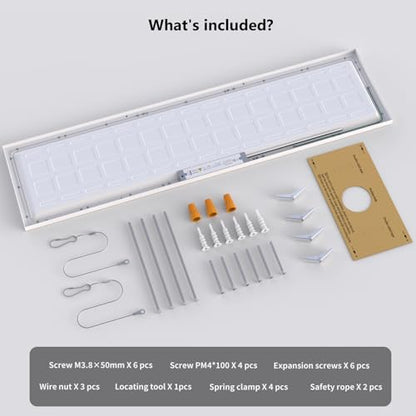AIKVSXER 4Pack 1x4 LED Flat Panel Light, 50W Surface Mount Ceiling Fixture