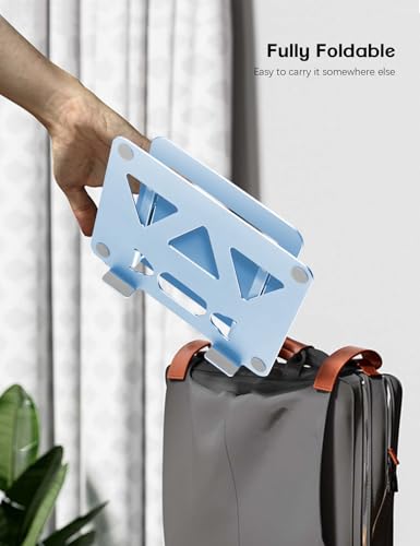 Aoviho Adjustable Laptop Stand for Desk,Portable Laptop Stand Holder and Riser,Foldable Aluminum Notebook Computer Stands for MacBook Air Pro HP Lenovo Dell Samsung Chromebook, 10-15.6 inch, Sky Blue - color: Sky Blue