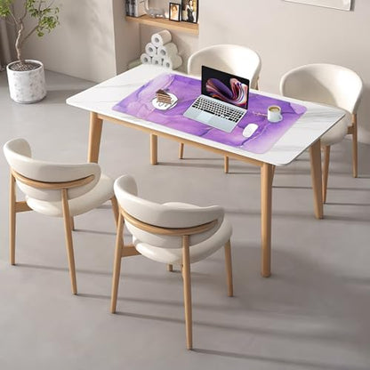 Desk Mat, Dual Leather Sided Desktop Pad for Office and Home, Ideal for Large Mouse Pad and Desk Mats (Purple Marble 31.5"x 15.7") - color: Amethyst Purple Marble