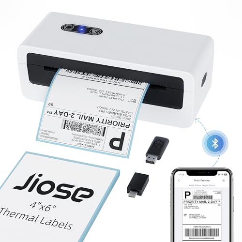 Jiose Shipping Label Printer - 4x6 Thermal Printer for Small Business | Compatible with MacOS Windows