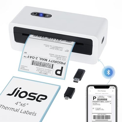 Jiose Shipping Label Printer - 4x6 Thermal Printer for Small Business | Compatible with MacOS Windows