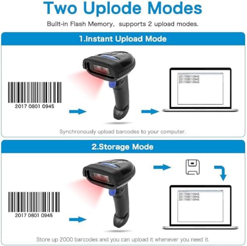 NETUM Bluetooth Barcode Scanner, Support 2.4G Wireless & Bluetooth & Wired - color: NT-1228BC