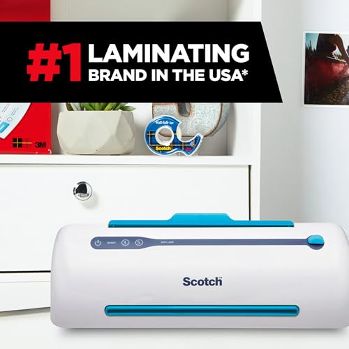 Scotch PRO TL906 Thermal Laminator Machine, 9 Inch | White/Blue, Laminate Recipe Cards, Photos, Documents, For Home, Office, or School Supplies - size: 9 in, style: Laminating Machine