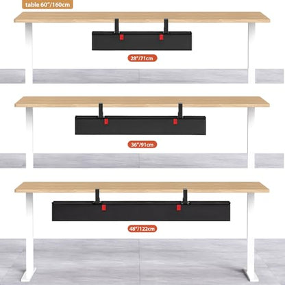 Univivi No Drill Under Desk Cable Management Tray, 28 inch Cable Management - color: Black, size: 28"L x 5.5"W