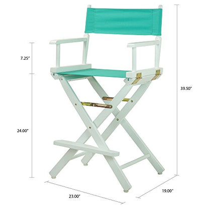 Casual Home 24" Director's Chair White Frame with Teal Canvas, Counter Height