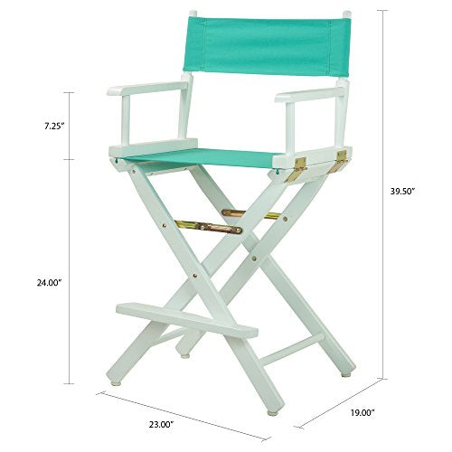 Casual Home 24" Director's Chair White Frame with Teal Canvas, Counter Height