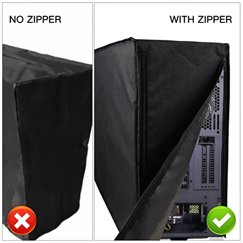 Computer CPU Dust Cover, Waterproof Desktop PC Mid-Tower Computer Host Dustproof Cover Full Case Protector with Zipper, Anti-Static CPU Tower PC Dust Covers (8.5W x 18.5H x 19.7D)