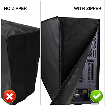 Computer CPU Dust Cover, Waterproof Desktop PC Mid-Tower Computer Host Dustproof Cover Full Case Protector with Zipper, Anti-Static CPU Tower PC Dust Covers (8.5W x 18.5H x 19.7D)