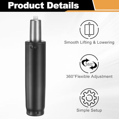 uxcell Office Chair Gas Cylinder, 12.6 Inch Class 4 Gas Cylinder Replacement Universal Hydraulic Pneumatic Lift Piston for Office Gaming Chair Desk Stools, Black - color: Black, size: 12.6 Inch