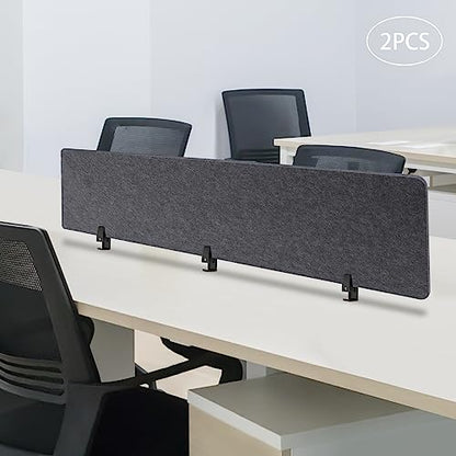 2 PCS Acoustic Desk Divider Privacy Panel Desk Divider Desk Partition Noise Reducing Mounted Sound Proof Dividers for Office Reduce Noise 60" x 16" Dark Grey - size: 2 PCS 60"*16" Dark Grey