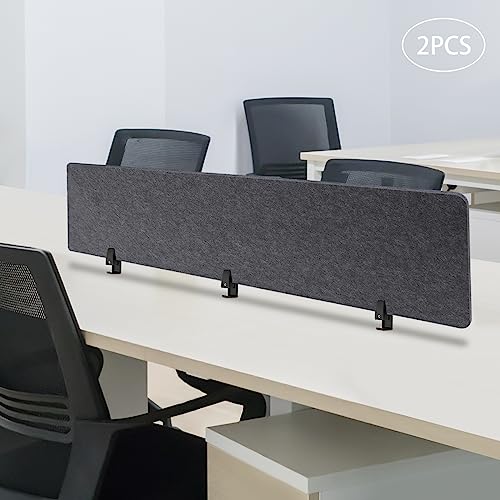 2 PCS Acoustic Desk Divider Privacy Panel Desk Divider Desk Partition Noise Reducing Mounted Sound Proof Dividers for Office Reduce Noise 60" x 16" Dark Grey - size: 2 PCS 60"*16" Dark Grey