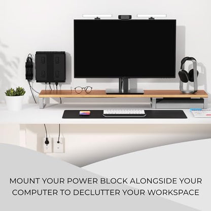 HumanCentric Universal Small Mounting Bracket for Small Devices | Fits Modems, Power Blocks, Mount on Wall or Under Desk, Vertically or Horizontally - size: Small & Micro