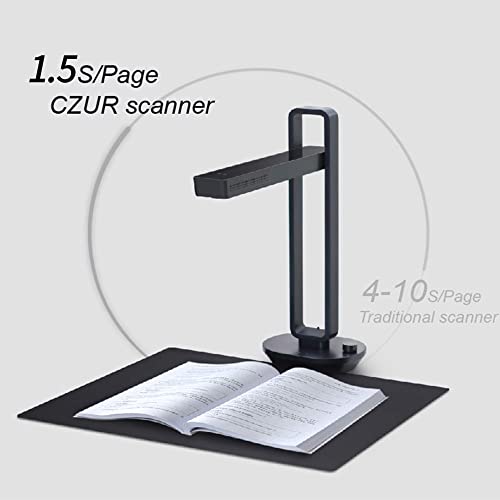 CZUR Aura Pro Portable Book Scanner, A3 Document Scanner | Auto-Flatten & Fingerprint Removal Technologies, Multi-Language OCR, 90° Foldable, for Mac & Windows