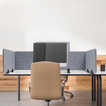6 PCS Acoustic Desk Divider Privacy Panel Desk Divider Desk Partition Noise Reducing Mounted Sound Proof Dividers for Office Reduce Noise 59" x 16" x 2pcs 23.6" x 16" x 4pcs Grey - size: 59"*16"*2pcs 23.6"*16"*4pcs Grey