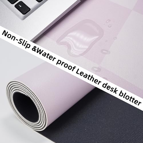 AFIING Purple Desk Mat 31.5" x 12", Leather Desk Pad | Waterproof PU Leather, Non-Slip Rubber Base, Stylish Desk Decor, Office & Home - color: Purple