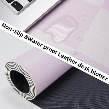 AFIING Purple Desk Mat 31.5" x 12", Leather Desk Pad | Waterproof PU Leather, Non-Slip Rubber Base, Stylish Desk Decor, Office & Home - color: Purple