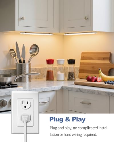 MYPLUS 2 Packs 16" Hand Wave Under Cabinet Lights with 5 Color Temperature - size: 16"-2 Pack