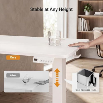 Claiks Electric Small Standing Desk, 35x20 Inch, White - color: White, size: 35 Inch