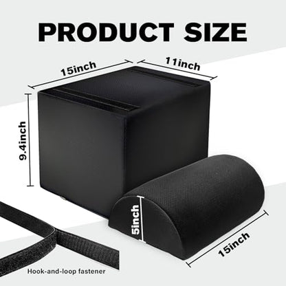 Ergonomic Adjustable Height Foot Rest for Under Desk Office & Home Comfortable Footrest with Breathable & Washable Mesh Cover Non-Slip Base Two-Layer Design