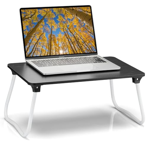 Ruxury Foldable Lap Desk Laptop Stand Bed Desk Table Tray, Breakfast Serving Tray, Portable & Lightweight Mini Table, Lap Tablet Desk for Sofa Couch Floor - Black - color: Black