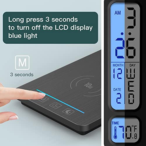 LAOPAO LED Desk Lamp with Wireless Charger: Desk Lamps for Home Office Bedroom, 5 Color Modes & Brightness Dimmable, 2 Night Light - color: Black2
