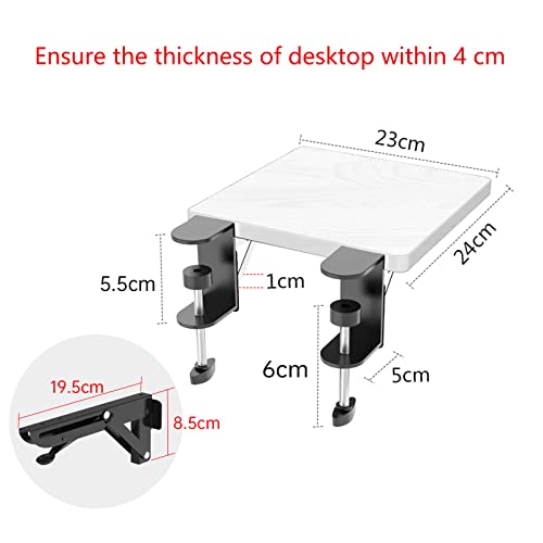 Sisyphy Ergonomics Desk Extender Tray, 9.5x9.1" Punch-Free Clamp on, Foldable Keyboard Drawer Tray, Table Mount Arm Wrist Rest Shelf, Computer Elbow Arm Support - color: White, size: 9.1*9.5"(23cm*24m)