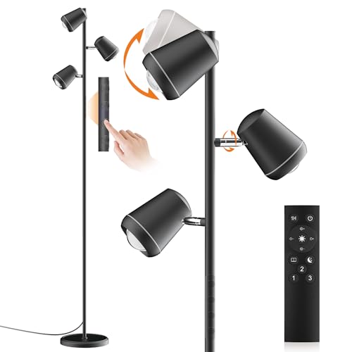 SIBRILLE 36W LED Tree Floor Lamp with Remote for Living Room Bedroom - color: Deep Black