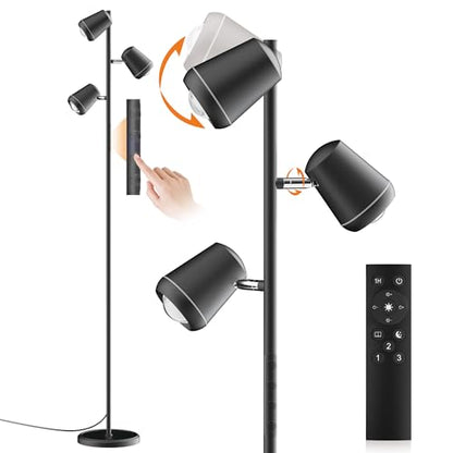 SIBRILLE 36W LED Tree Floor Lamp with Remote for Living Room Bedroom - color: Deep Black