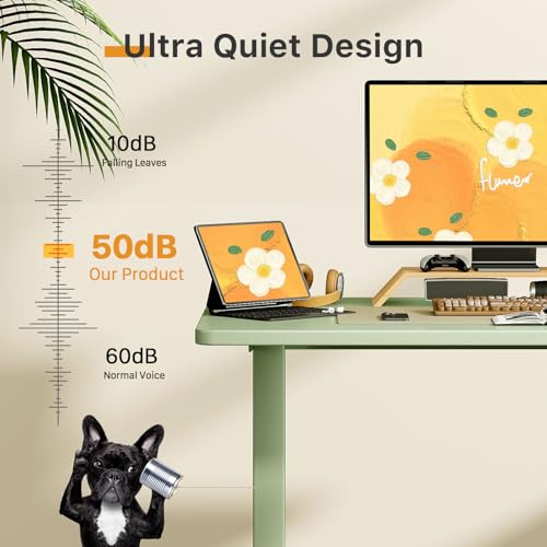 JOY worker Small Electric Standing Desk, 35" Whole Piece Height Adjustable - color: Green, size: 35" * 20"